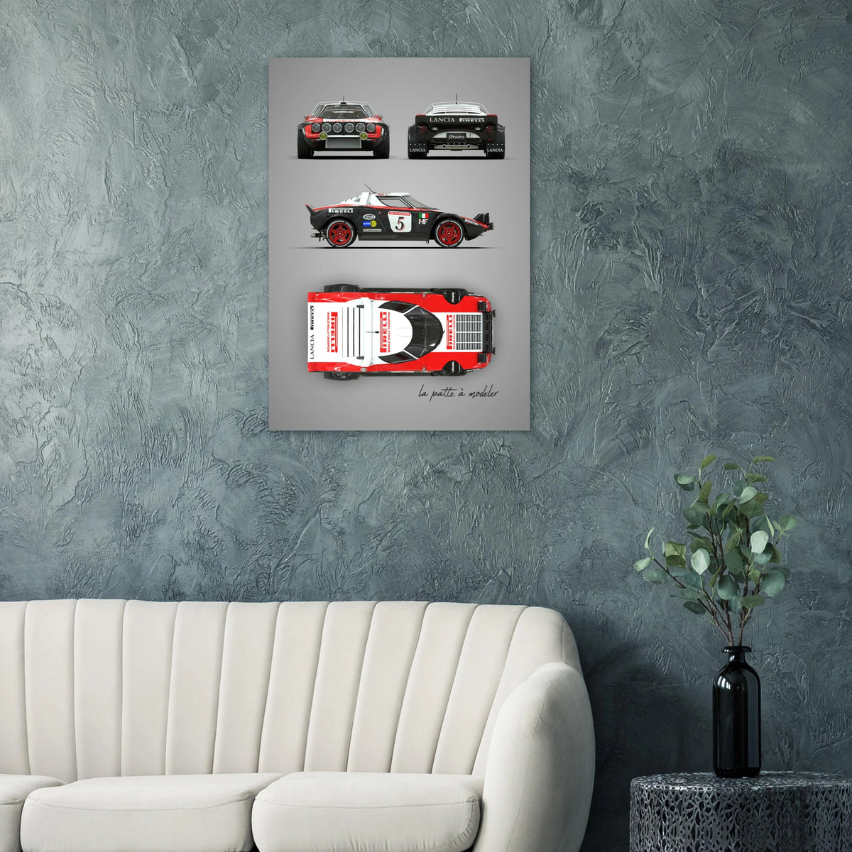 Italian Rally Car Aluminum Print - Classic Motorsport Heritage Art