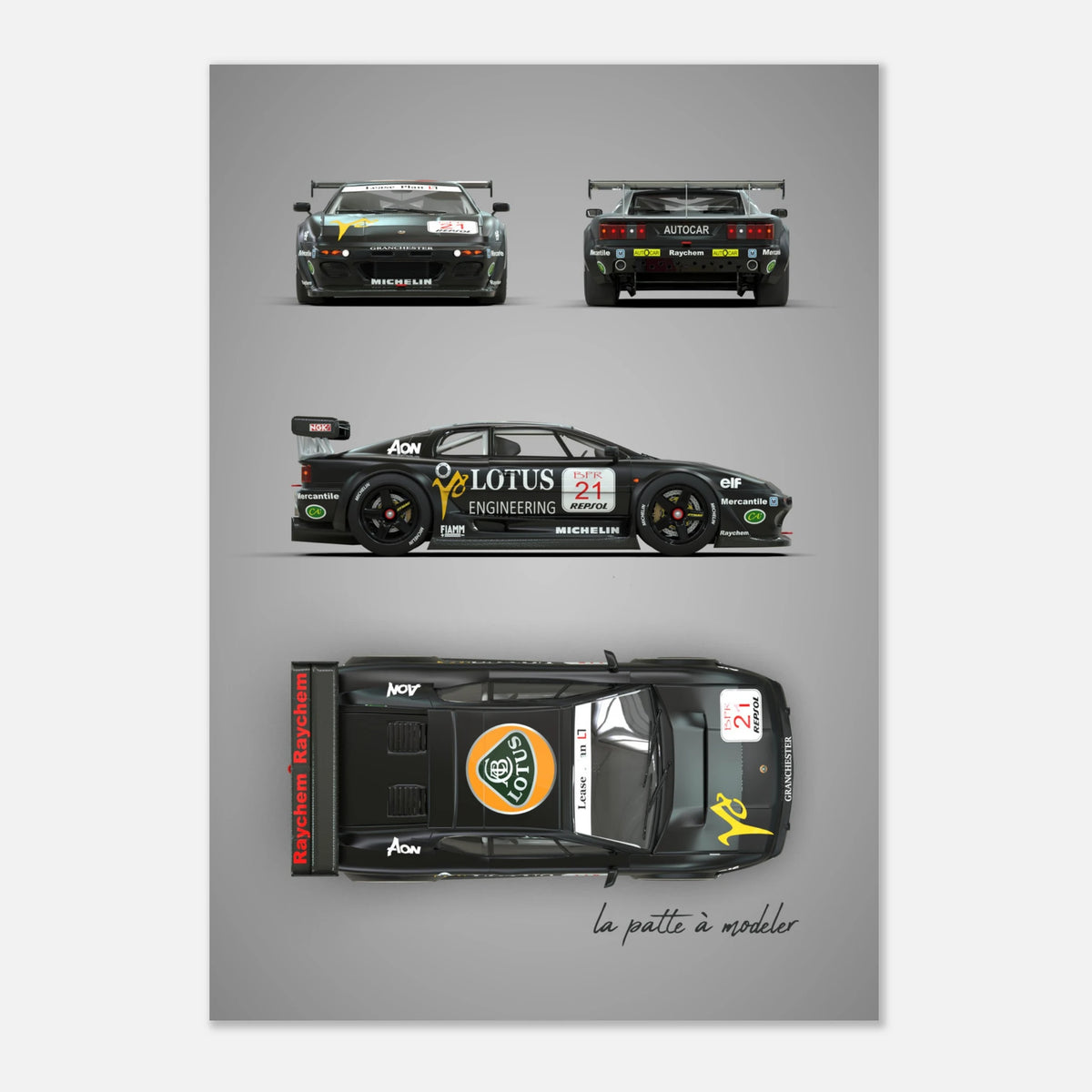 British Sports Car Aluminum Print - Racing Legend Art