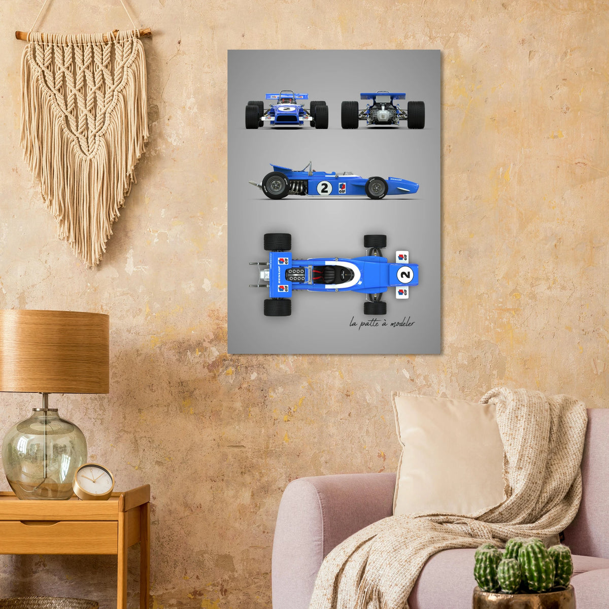 French Racing Car Aluminum Print - Motorsport Legend Art