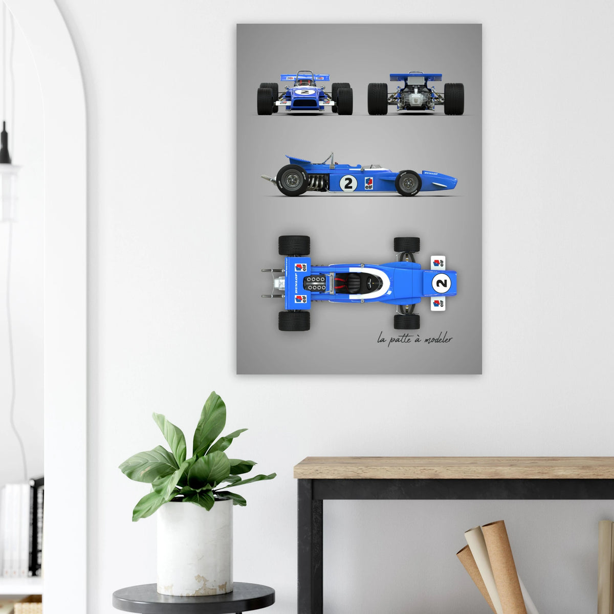 French Racing Car Aluminum Print - Motorsport Legend Art