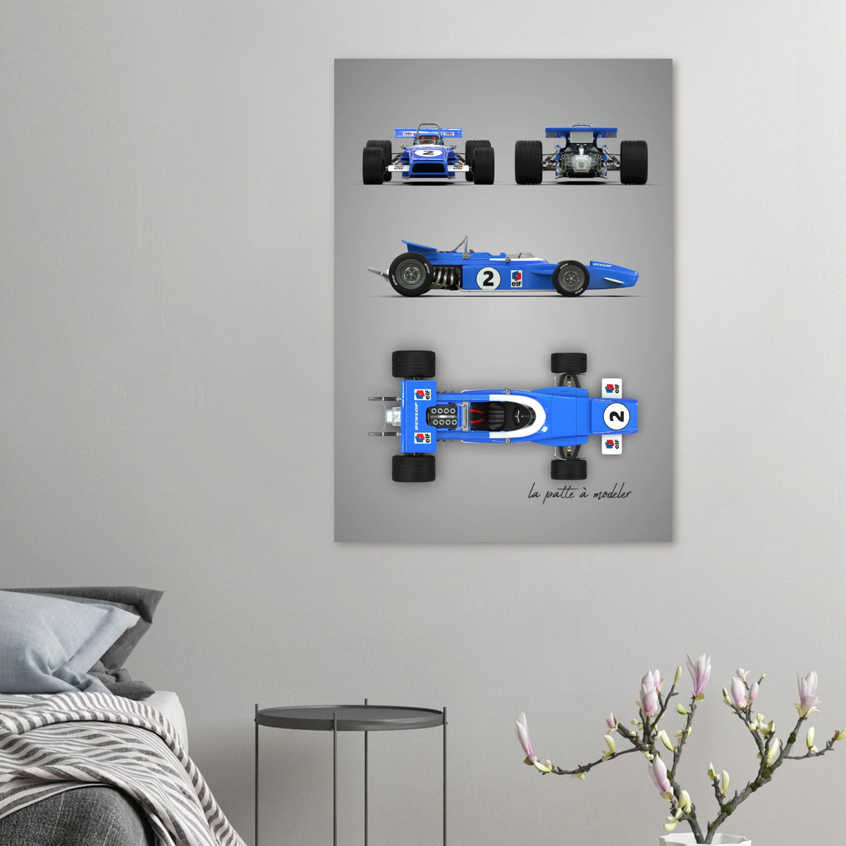 French Racing Car Aluminum Print - Motorsport Legend Art