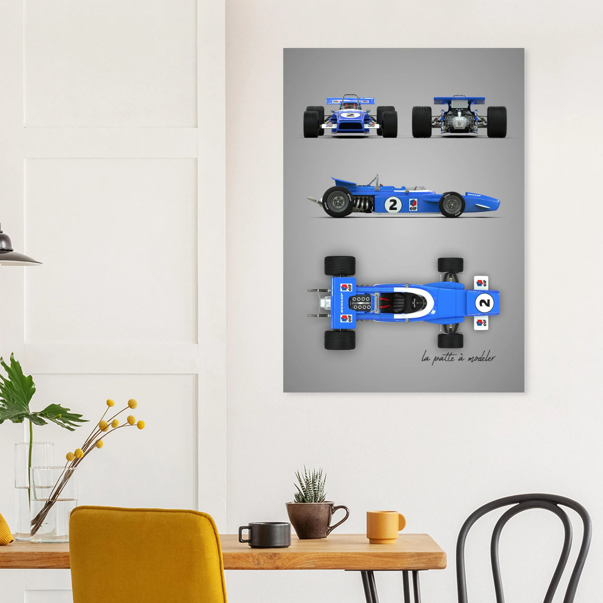 French Racing Car Aluminum Print - Motorsport Legend Art