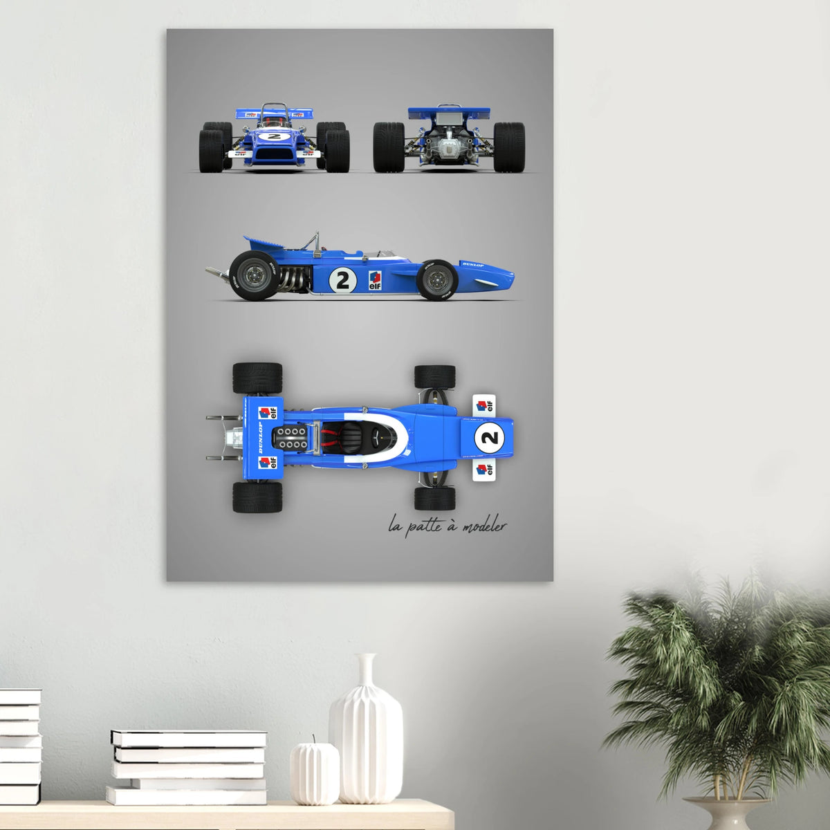 French Racing Car Aluminum Print - Motorsport Legend Art