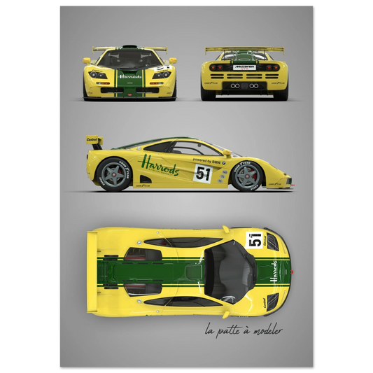 British Supercar Aluminum Print - Racing Heritage Art