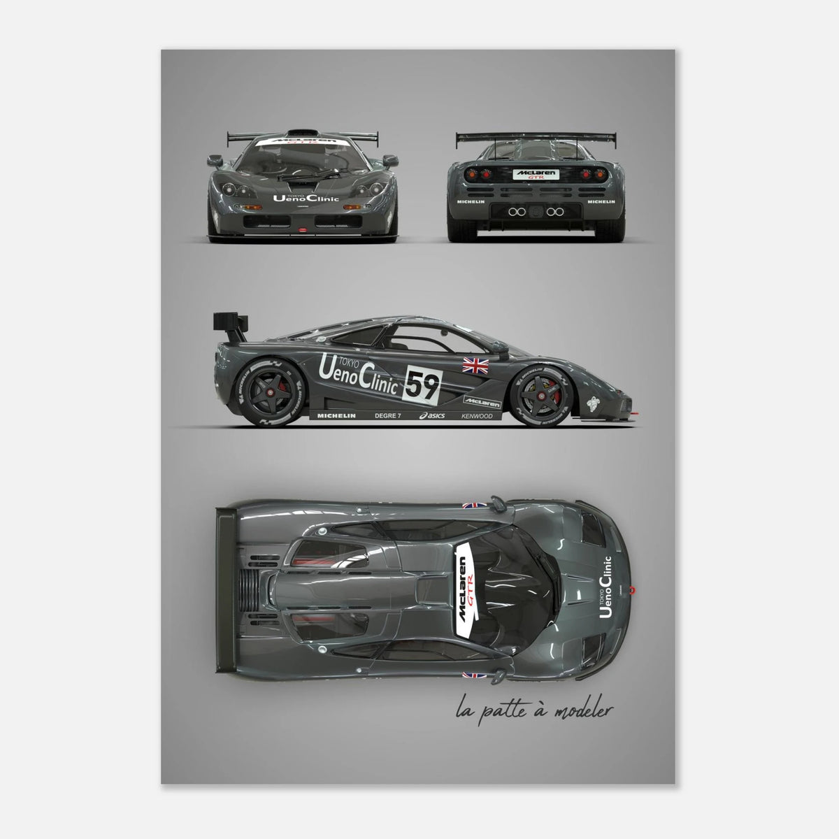 British Racing Supercar Aluminum Print - Performance Art