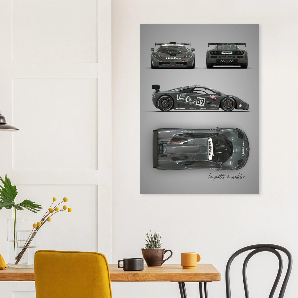 British Racing Supercar Aluminum Print - Performance Art