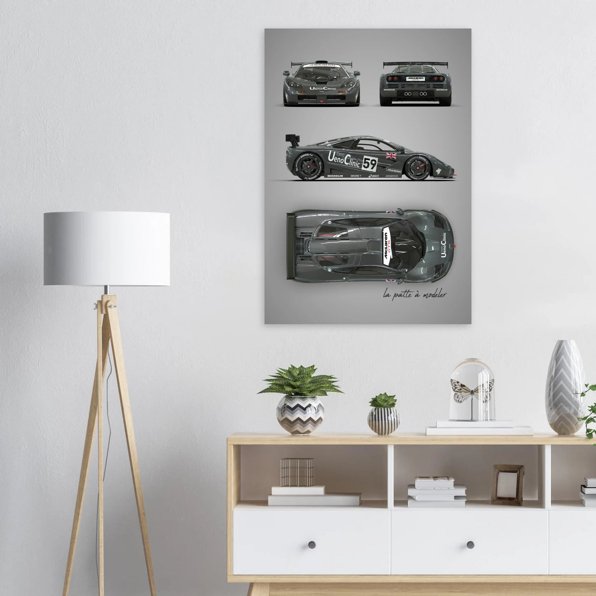 British Racing Supercar Aluminum Print - Performance Art