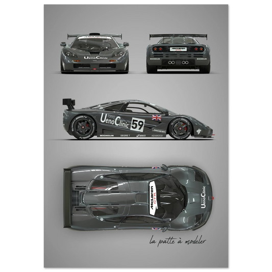 British Racing Supercar Aluminum Print - Performance Art