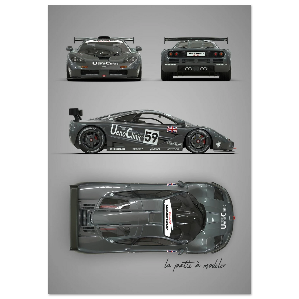 British Racing Supercar Aluminum Print - Performance Art