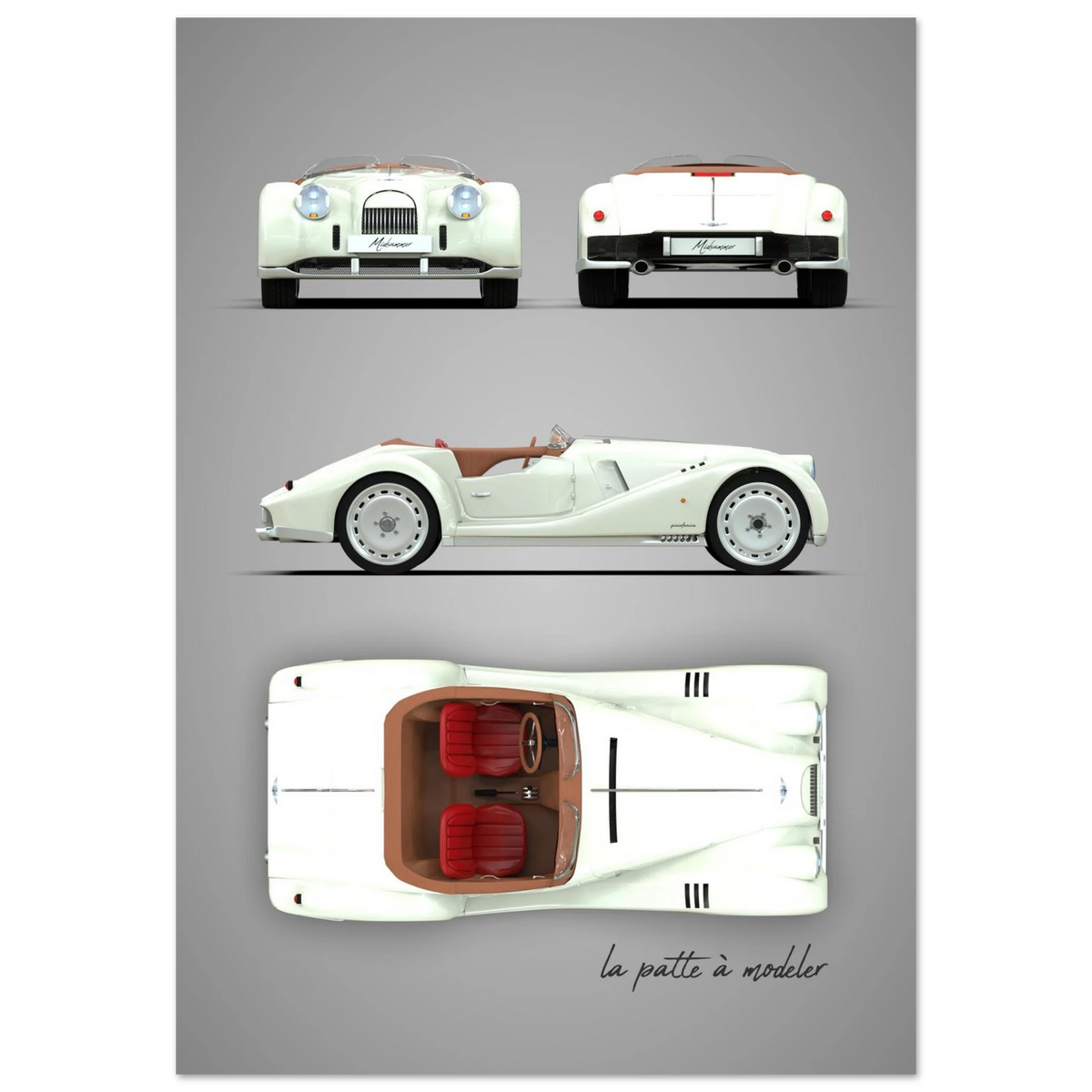 British Sports Car Aluminum Print - Classic Roadster Art