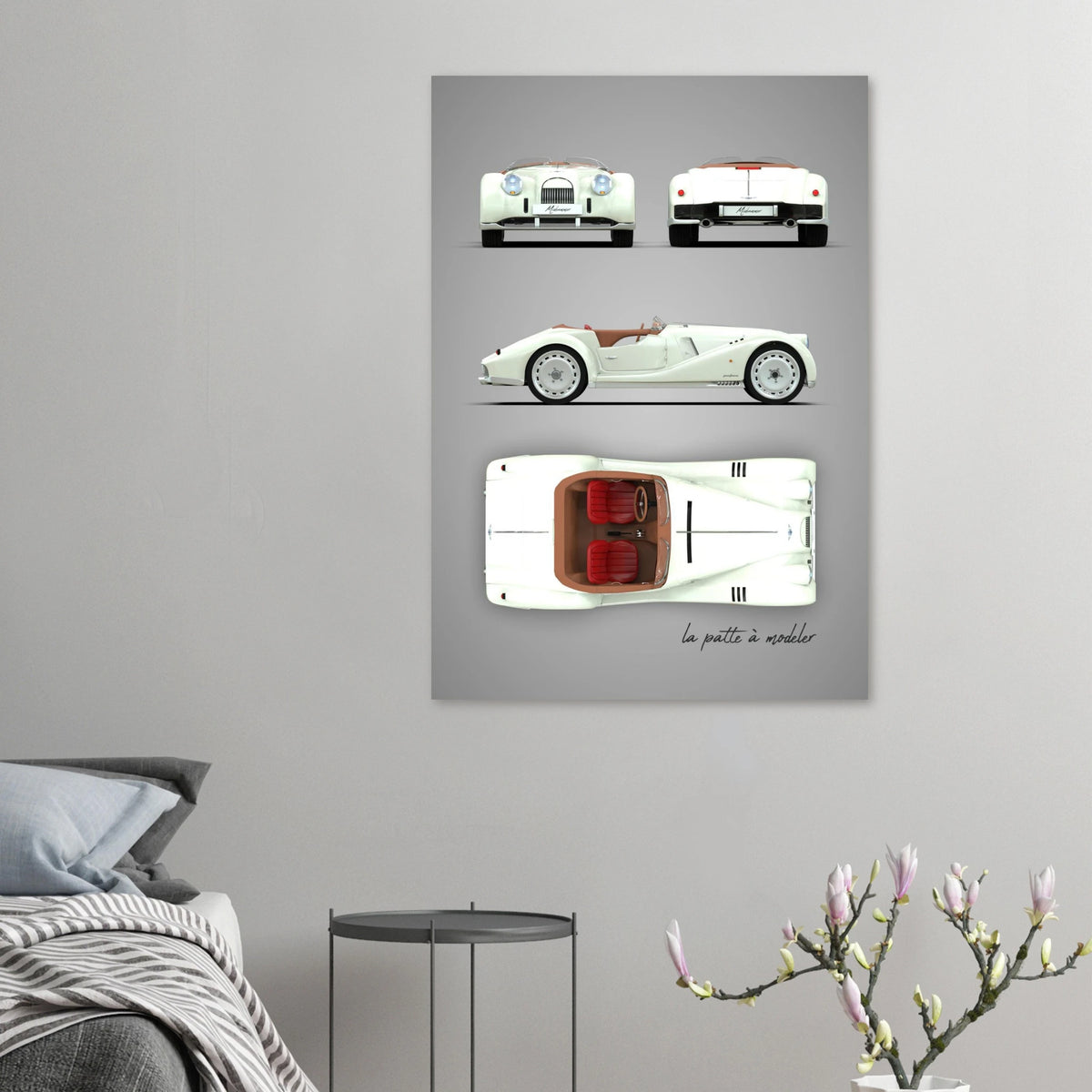 British Sports Car Aluminum Print - Classic Roadster Art