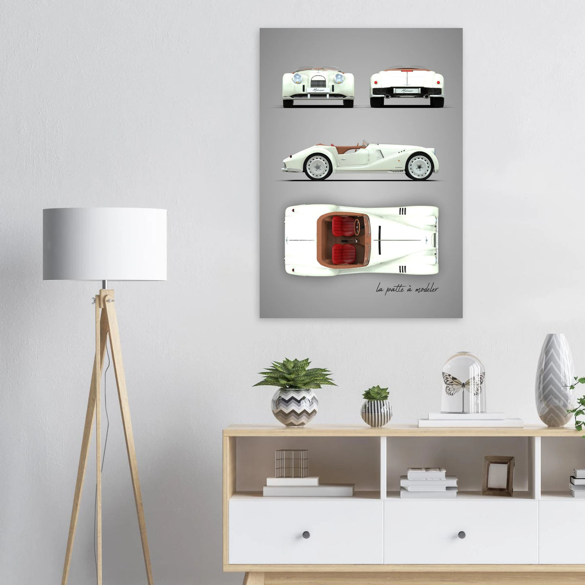British Sports Car Aluminum Print - Classic Roadster Art