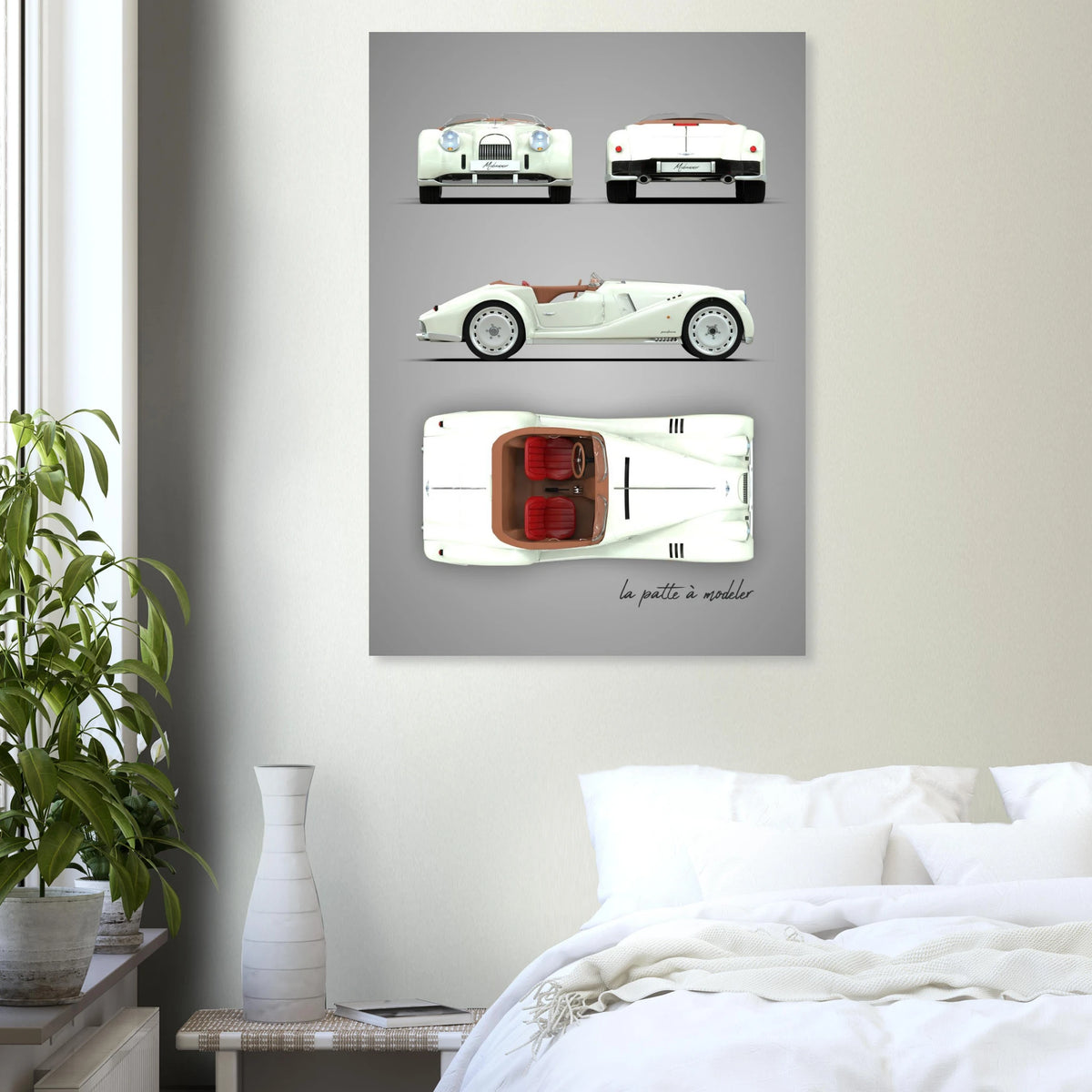 British Sports Car Aluminum Print - Classic Roadster Art