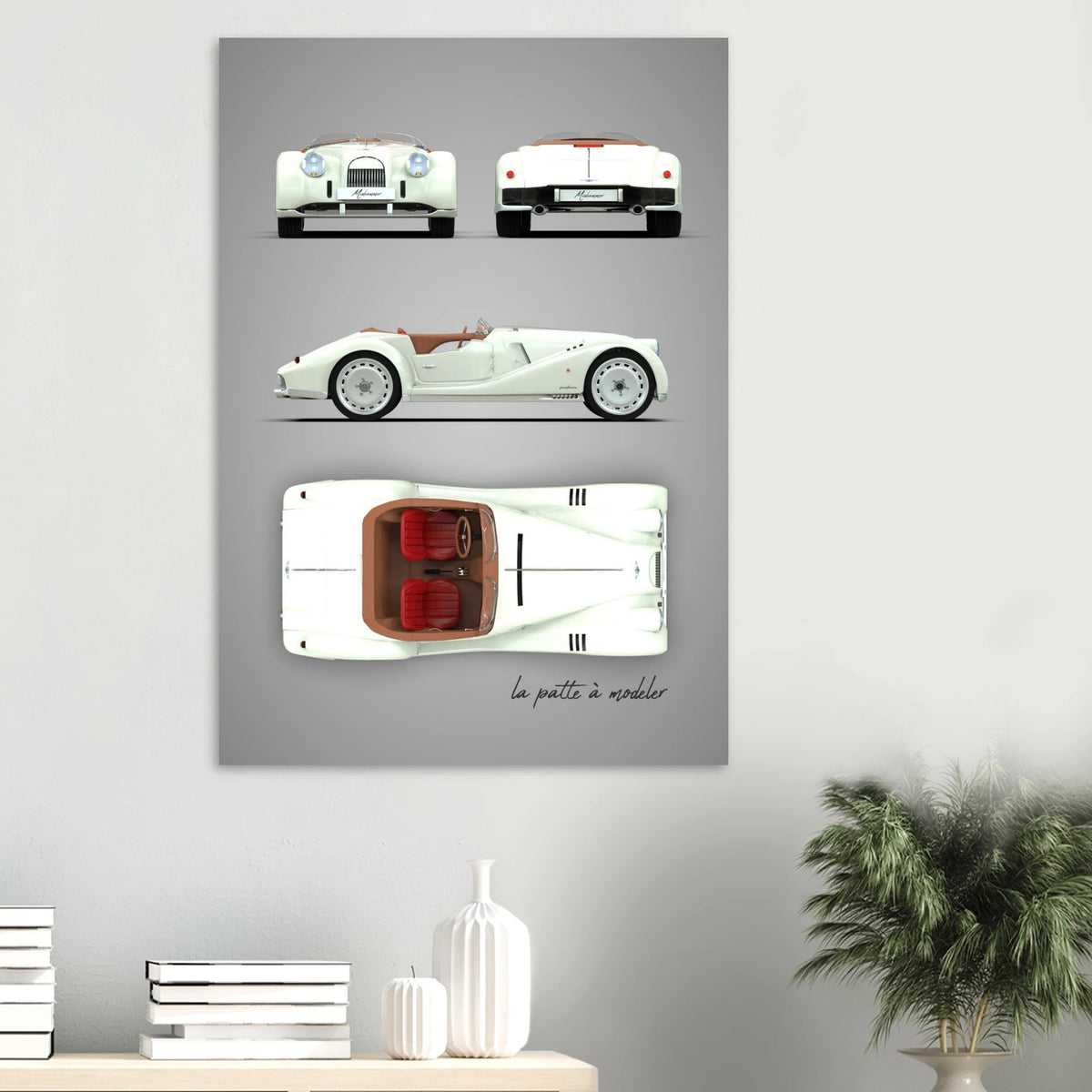 British Sports Car Aluminum Print - Classic Roadster Art