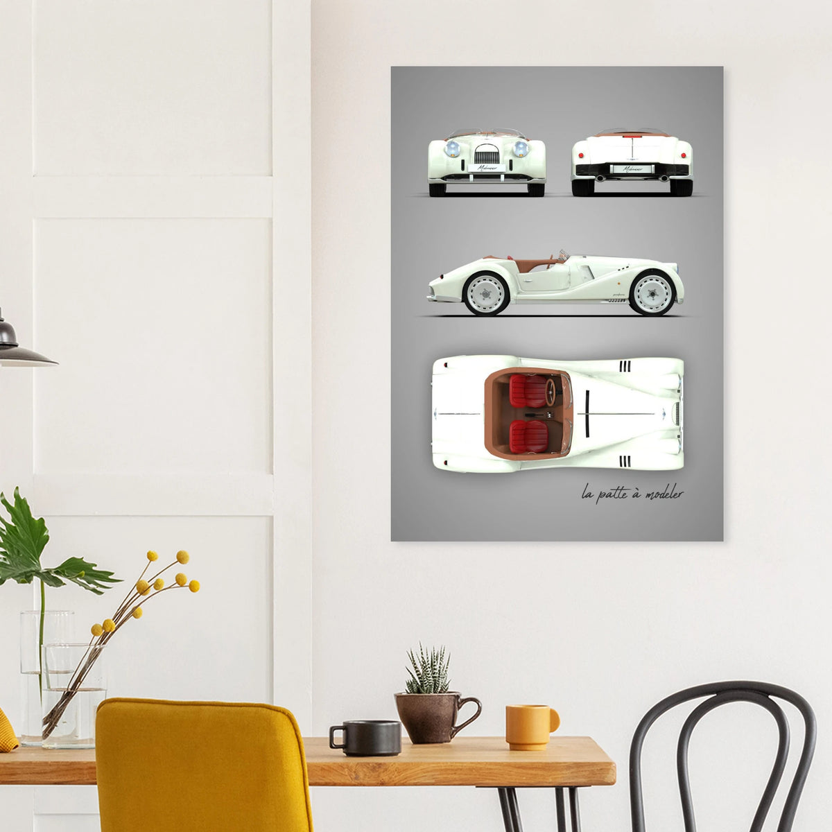 British Sports Car Aluminum Print - Classic Roadster Art
