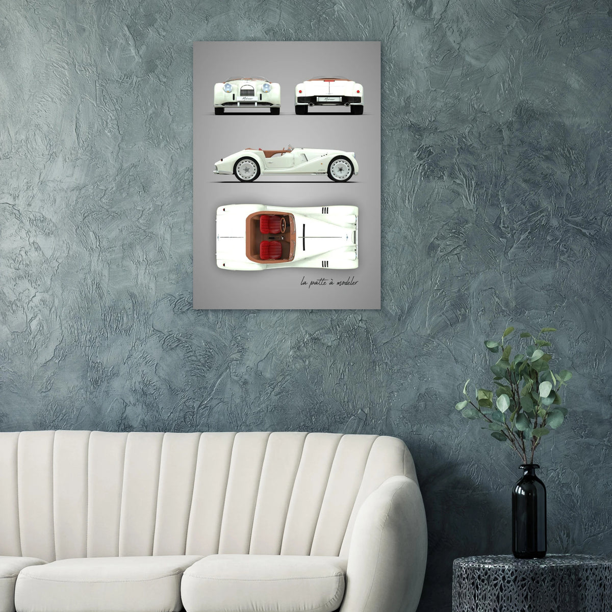 British Sports Car Aluminum Print - Classic Roadster Art