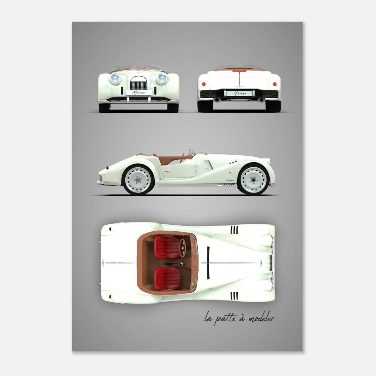 British Sports Car Aluminum Print - Classic Roadster Art