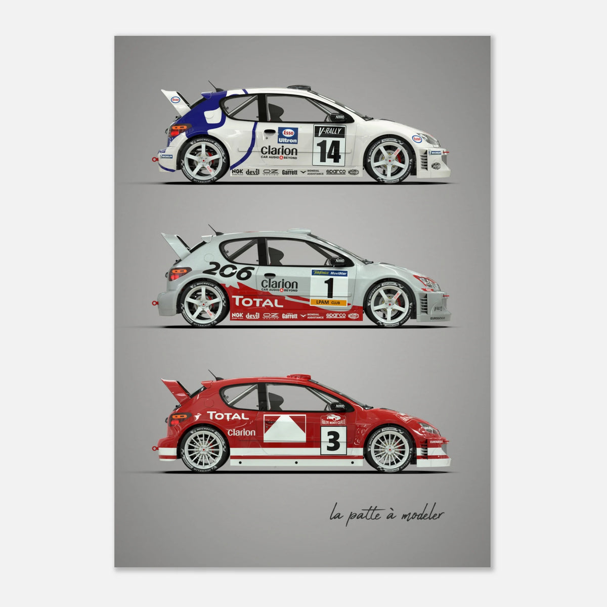 French Rally Car Poster - Modern Motorsport Art Print