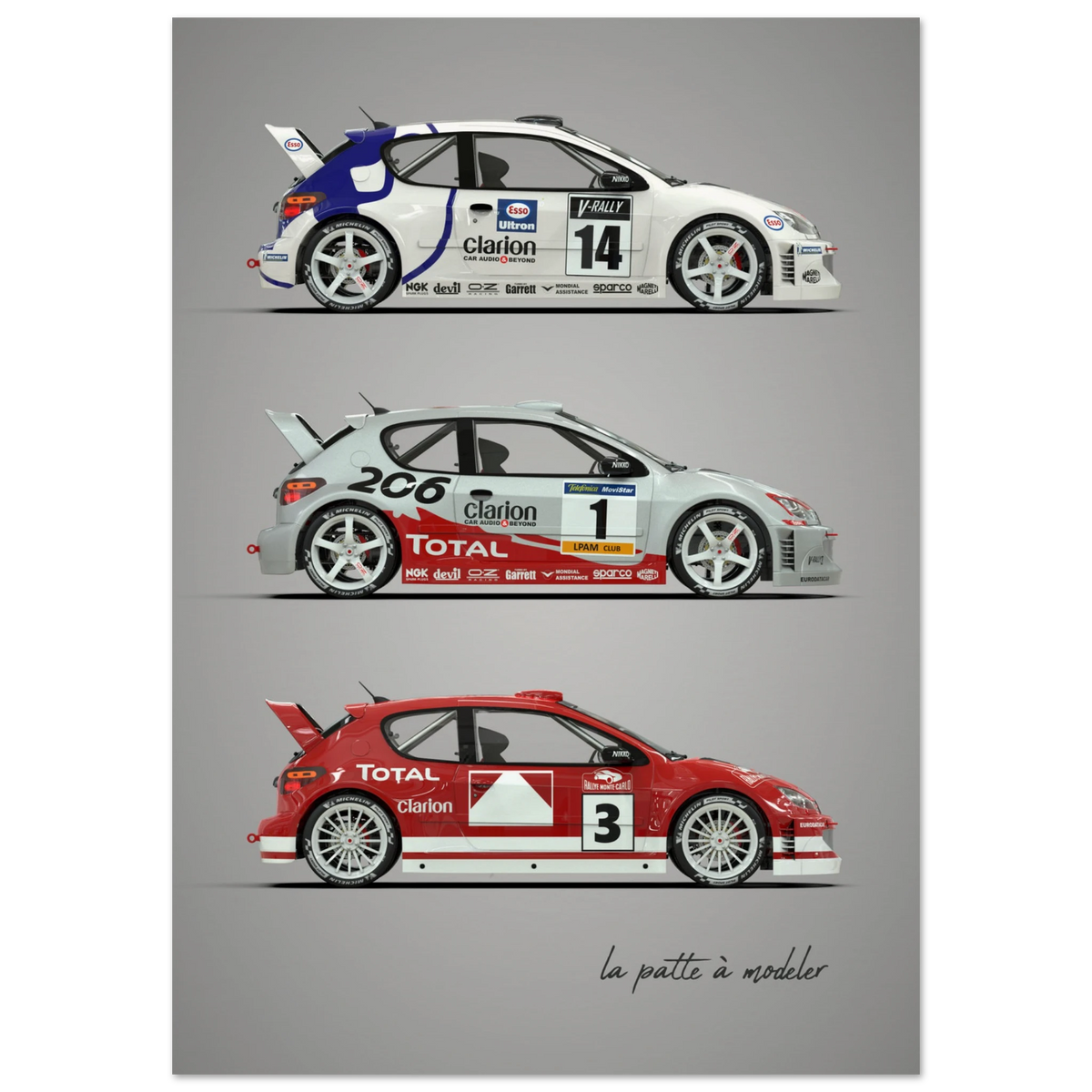 French Rally Car Poster - Modern Motorsport Art Print