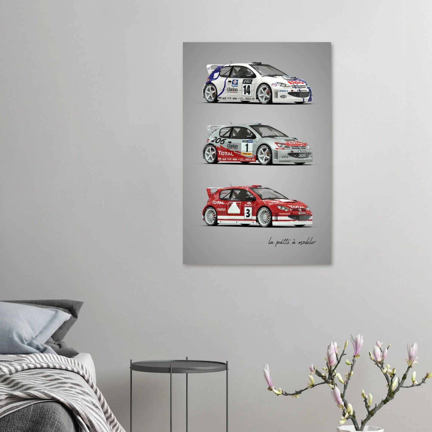 French Rally Car Aluminum Print - Modern Motorsport Art