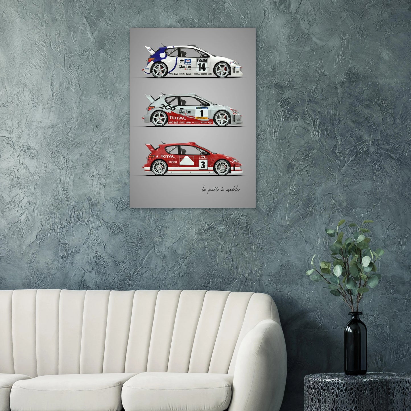 French Rally Car Aluminum Print - Modern Motorsport Heritage Art