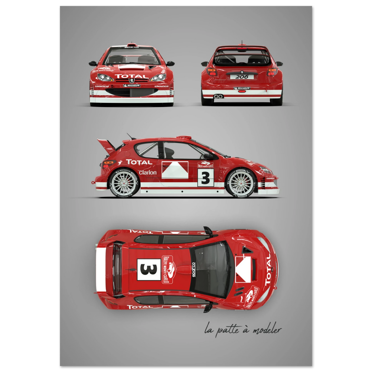 French Rally Car Aluminum Print - Modern Motorsport Art