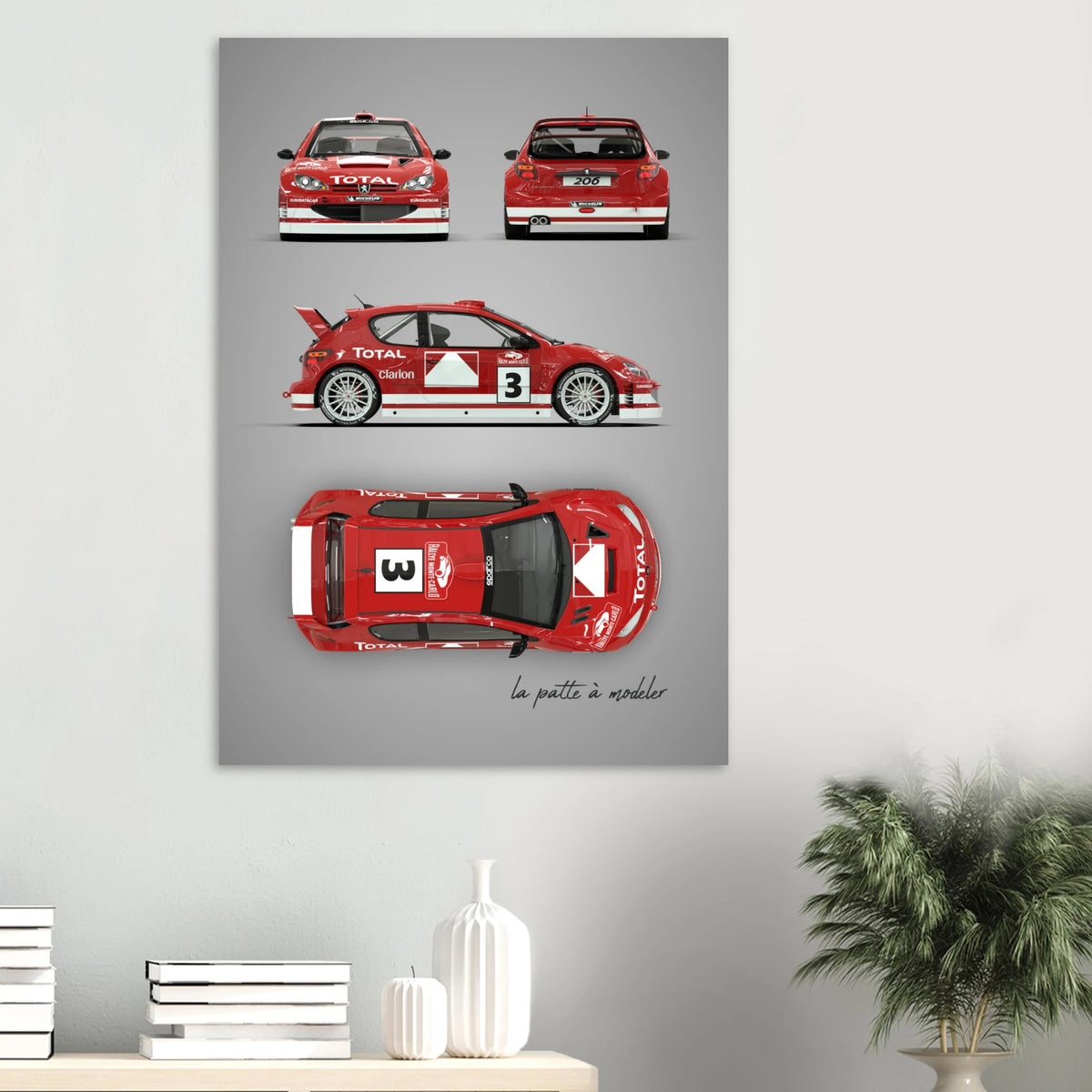French Rally Car Aluminum Print - Modern Motorsport Art