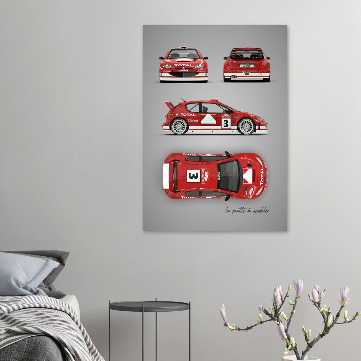 French Rally Car Aluminum Print - Modern Motorsport Art