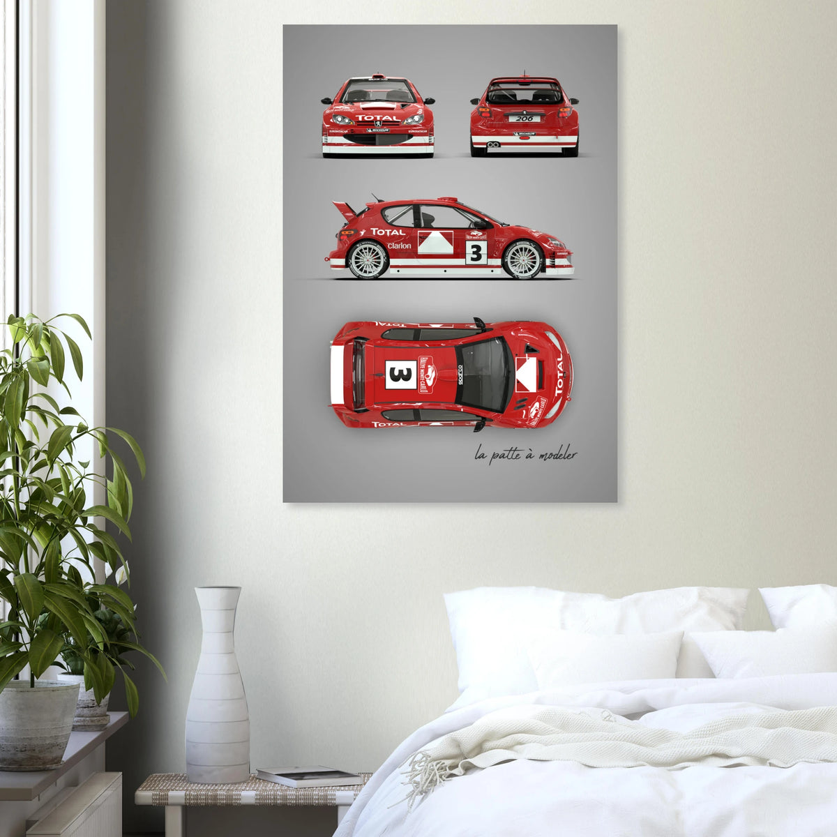 French Rally Car Aluminum Print - Modern Motorsport Art