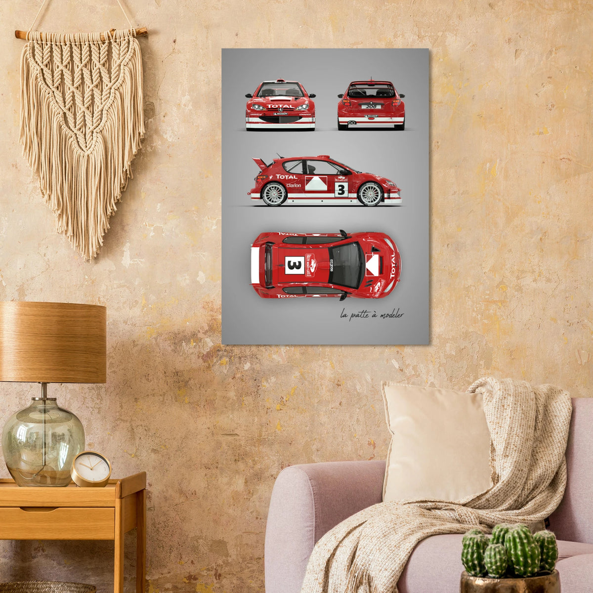 French Rally Car Aluminum Print - Modern Motorsport Art
