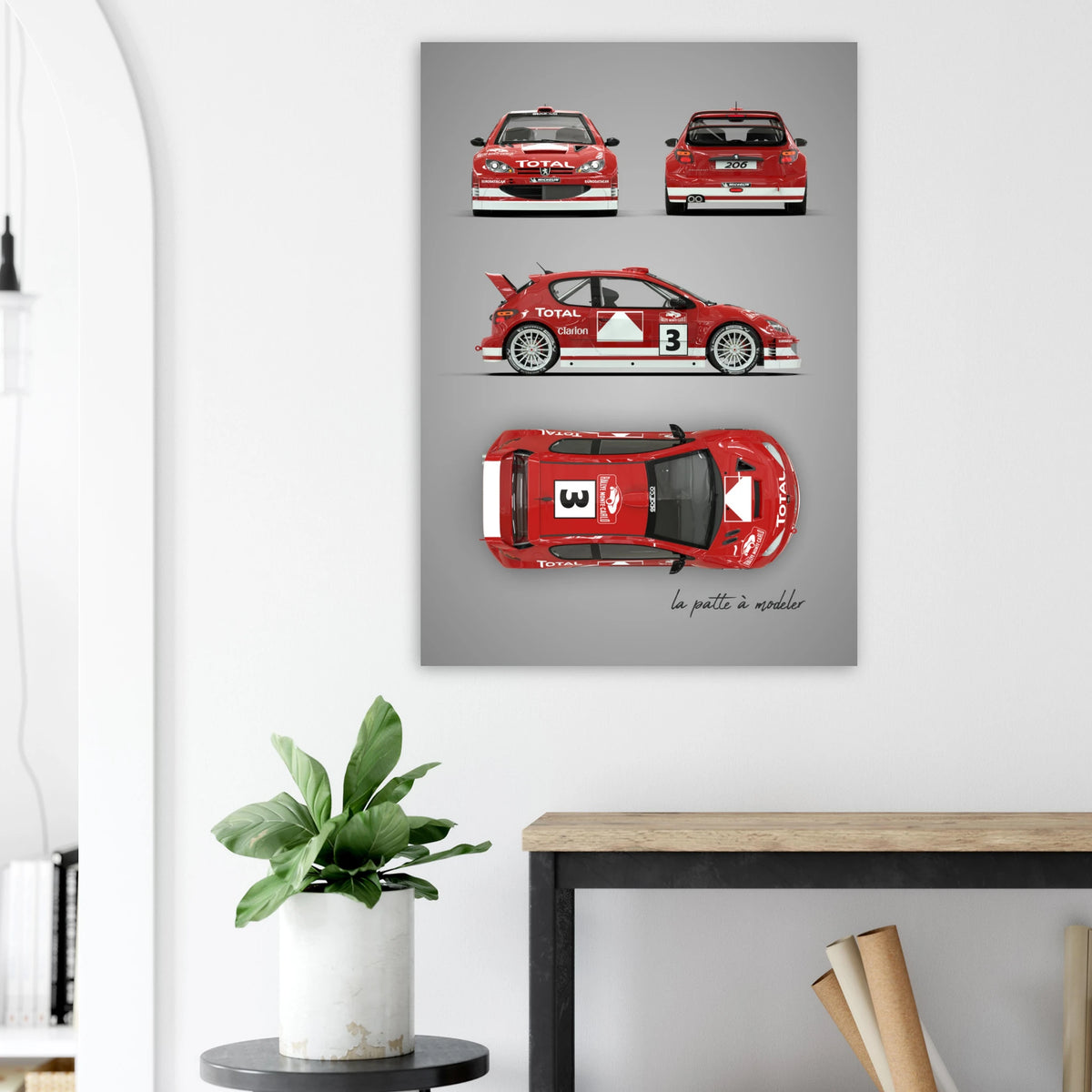 French Rally Car Aluminum Print - Modern Motorsport Art