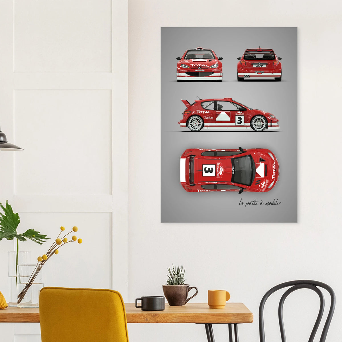 French Rally Car Aluminum Print - Modern Motorsport Art