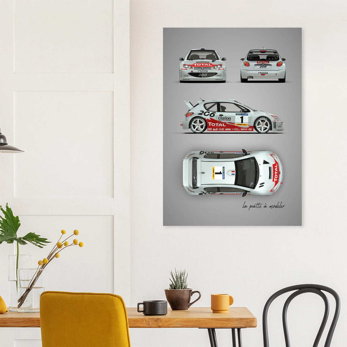 French Rally Car Aluminum Print - Championship Motorsport Art