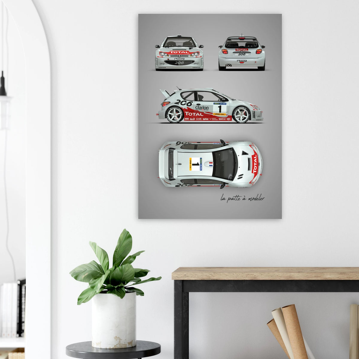 French Rally Car Aluminum Print - Championship Motorsport Art