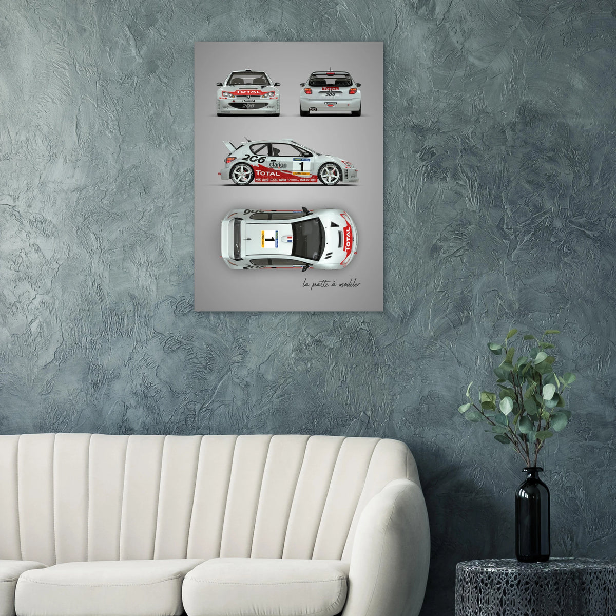 French Rally Car Aluminum Print - Championship Motorsport Art