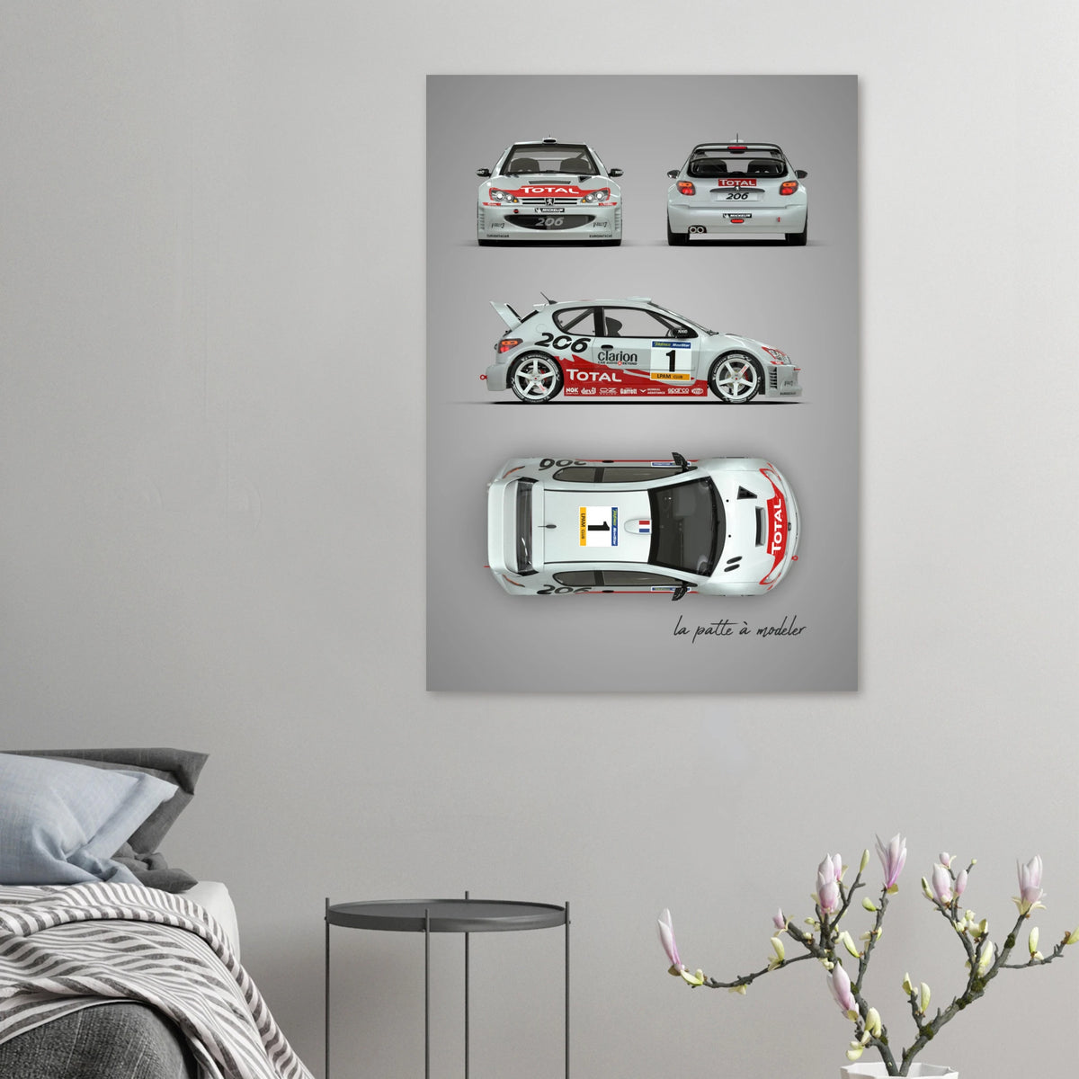 French Rally Car Aluminum Print - Championship Motorsport Art