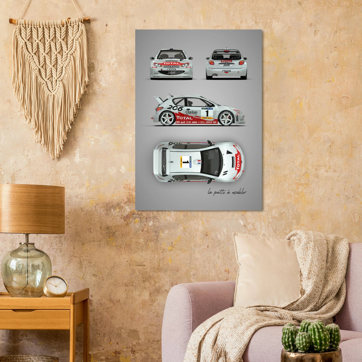 French Rally Car Aluminum Print - Championship Motorsport Art