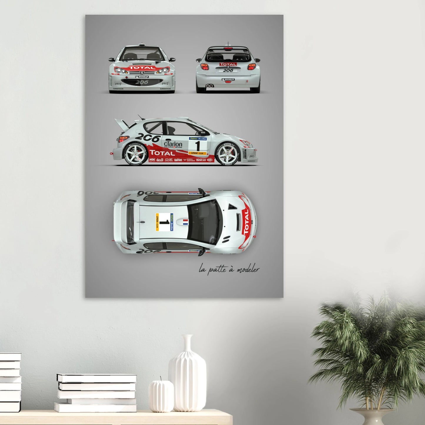 French Rally Car Aluminum Print - Championship Motorsport Art