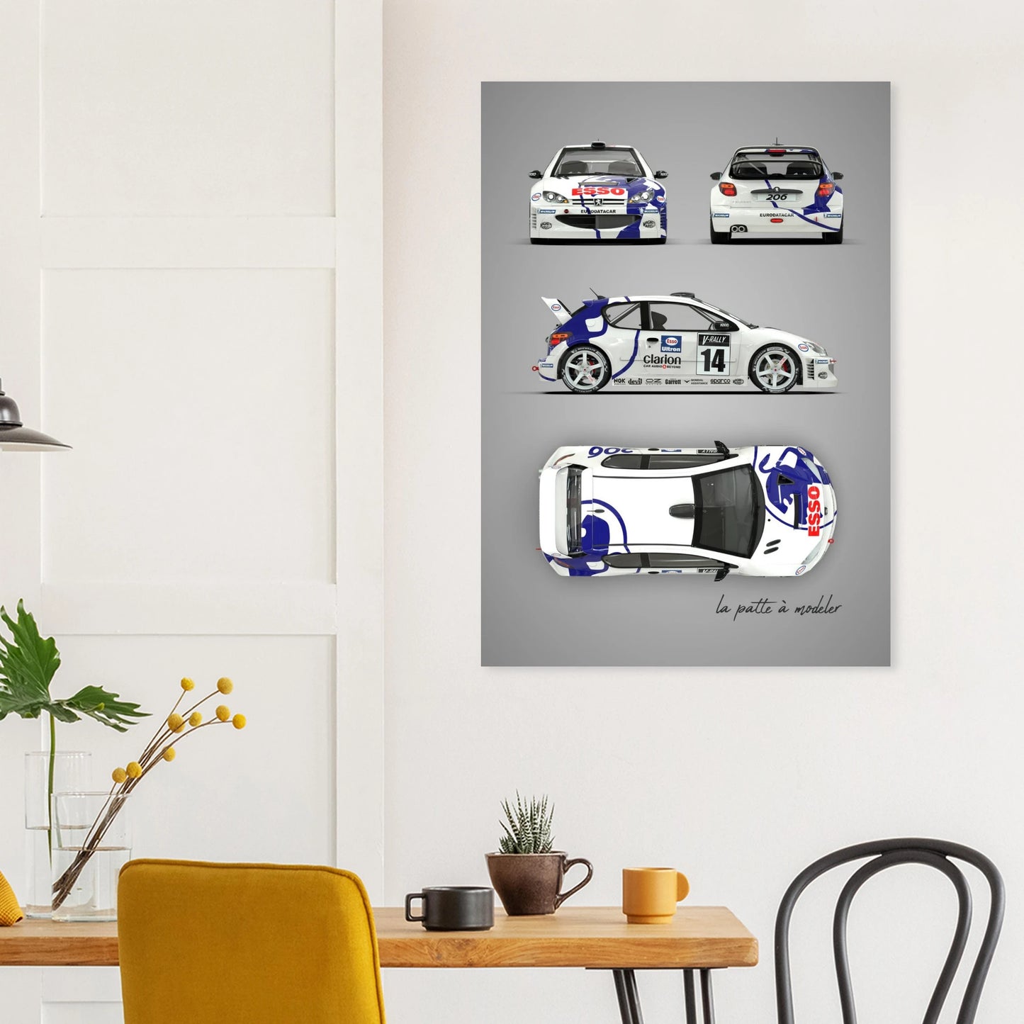 French Rally Car Aluminum Print - Modern Motorsport Heritage Art