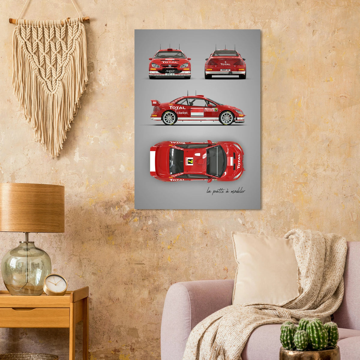 French Rally Car Aluminum Print - Modern Motorsport Art