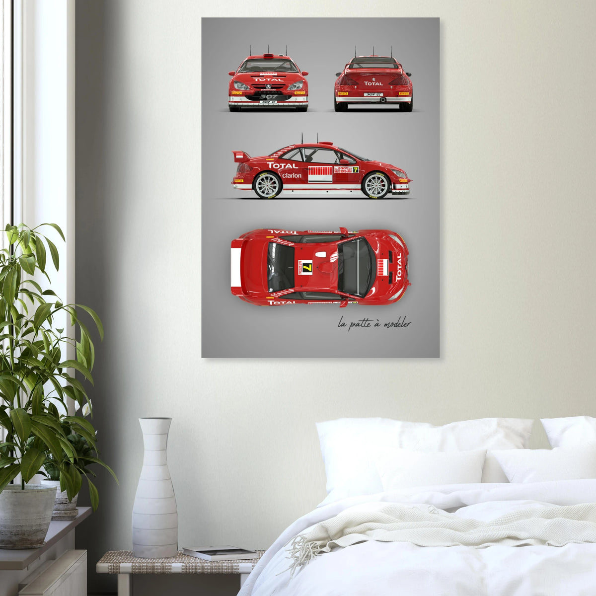 French Rally Car Aluminum Print - Modern Motorsport Art