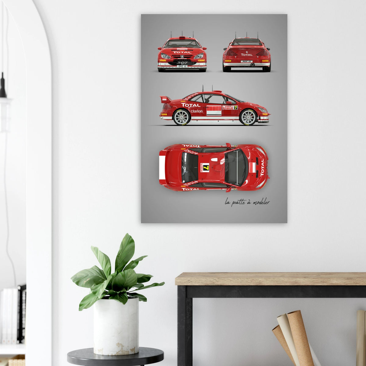 French Rally Car Aluminum Print - Modern Motorsport Art