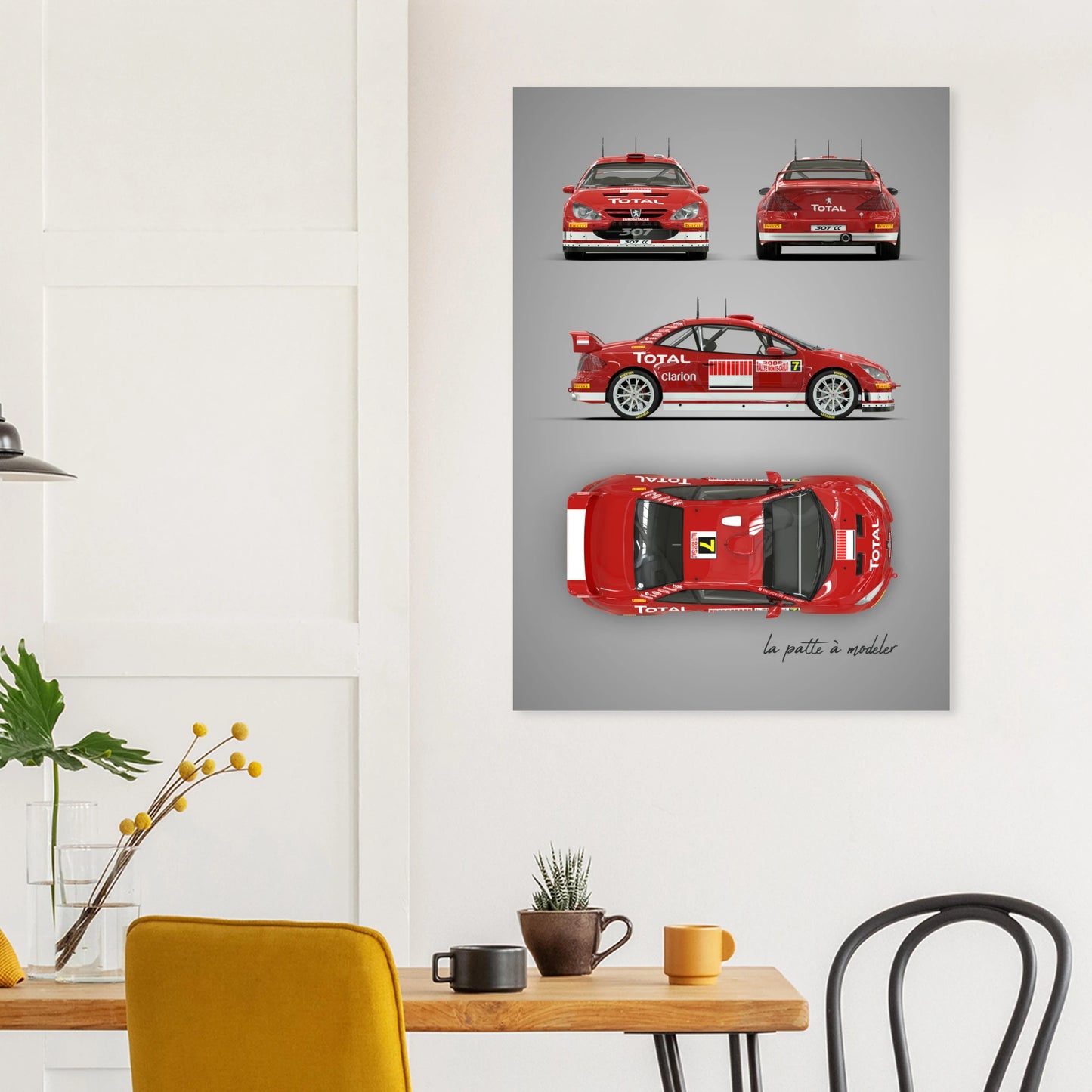 French Rally Car Aluminum Print - Modern Motorsport Art