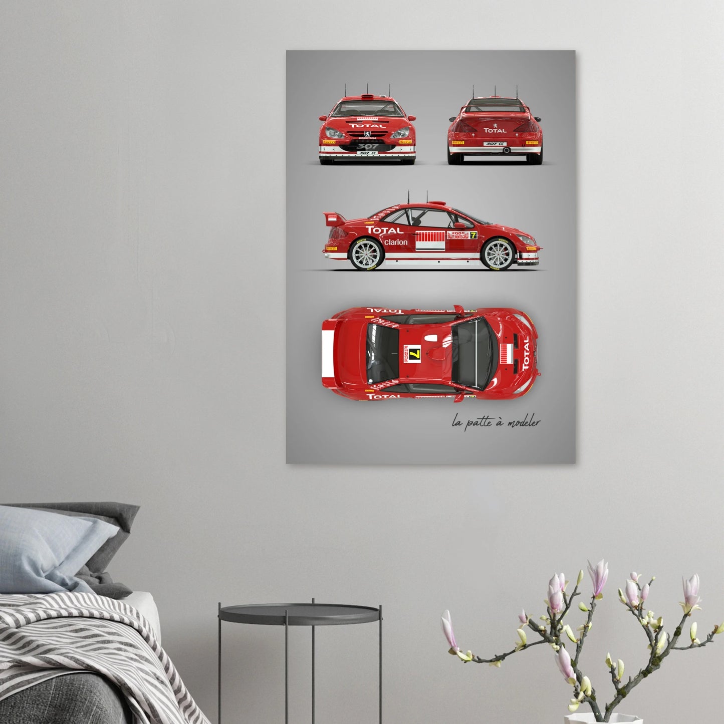 French Rally Car Aluminum Print - Modern Motorsport Art