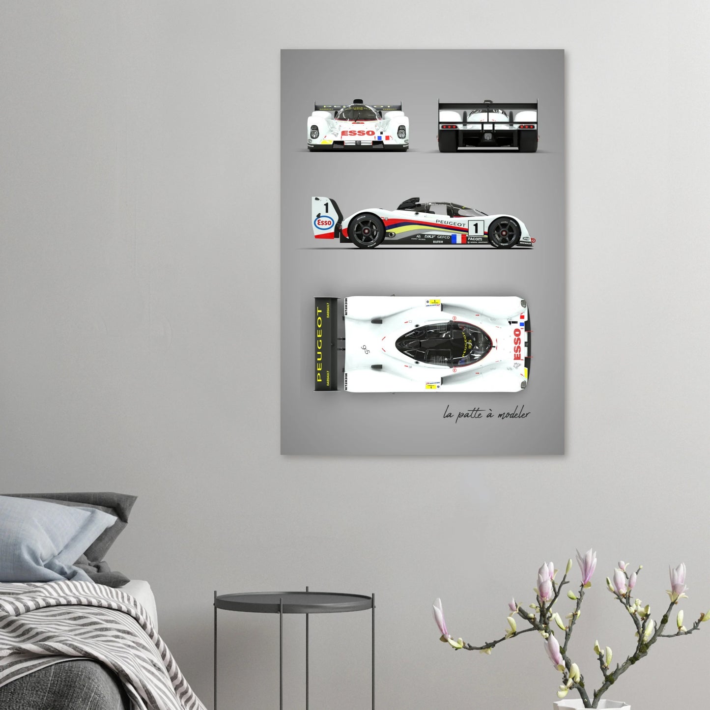 French Racing Car Aluminum Print - Endurance Motorsport Art