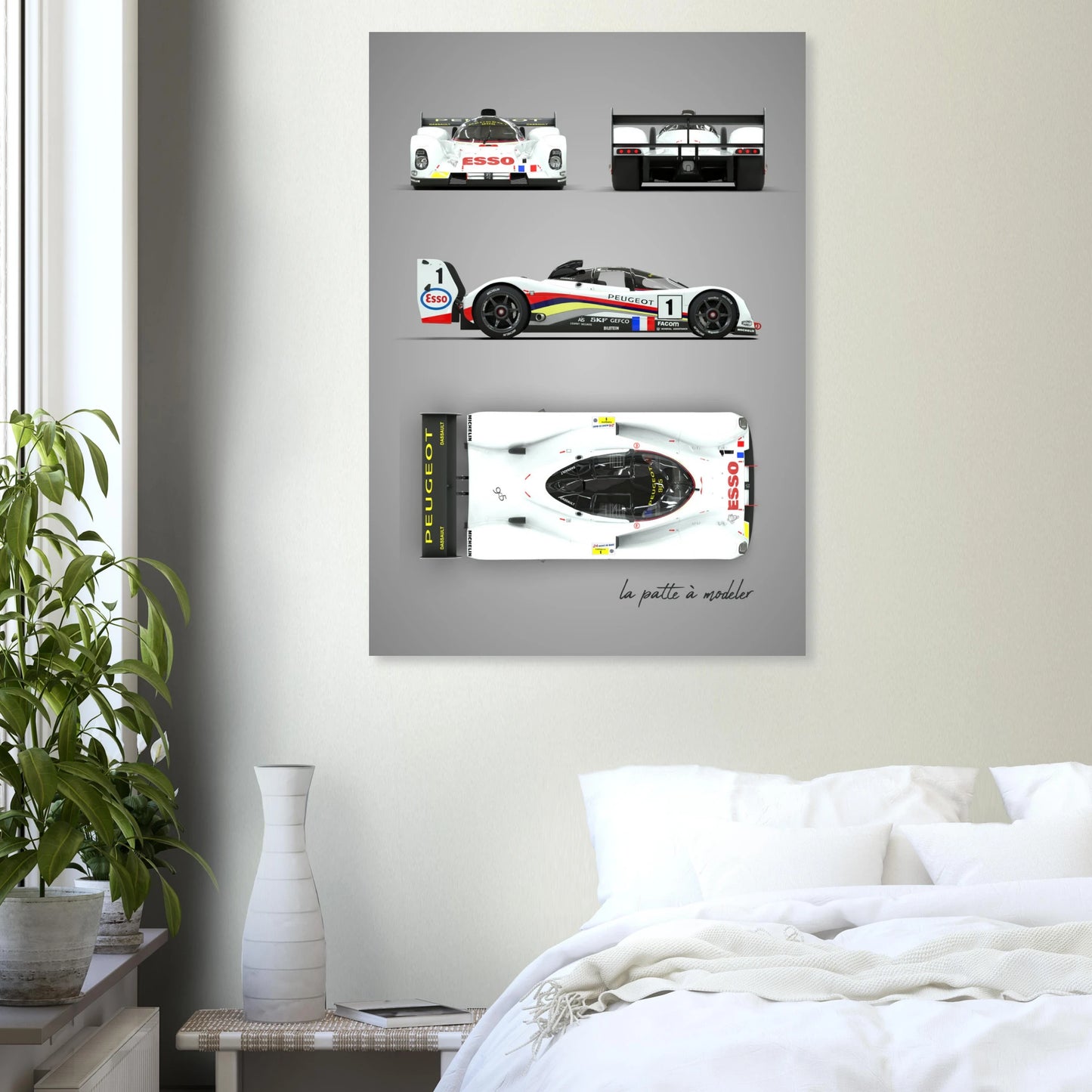 French Racing Car Aluminum Print - Endurance Motorsport Art