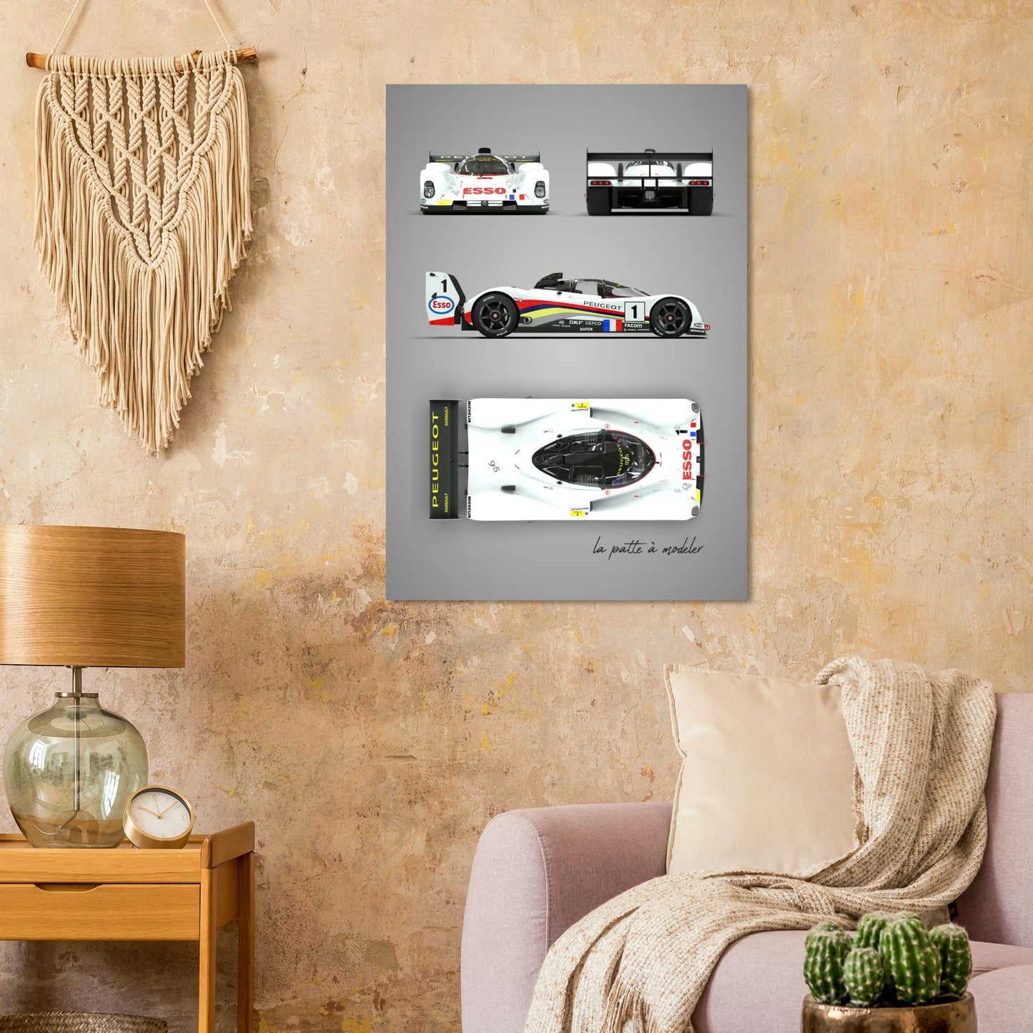 French Racing Car Aluminum Print - Endurance Motorsport Art