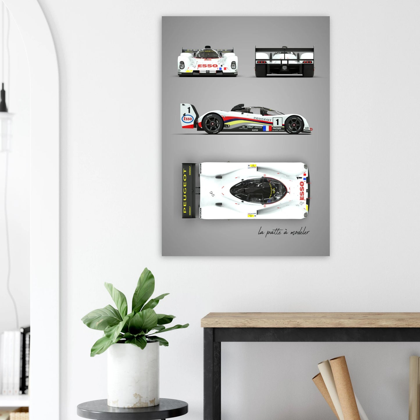 French Racing Car Aluminum Print - Endurance Motorsport Art