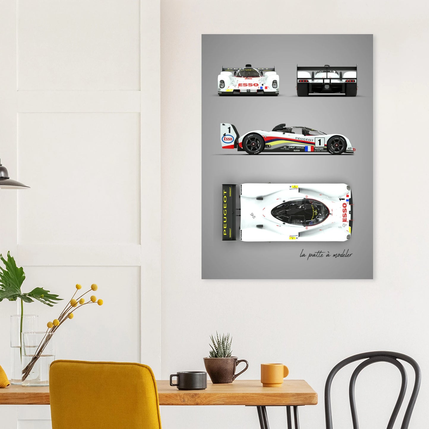 French Racing Car Aluminum Print - Endurance Motorsport Art