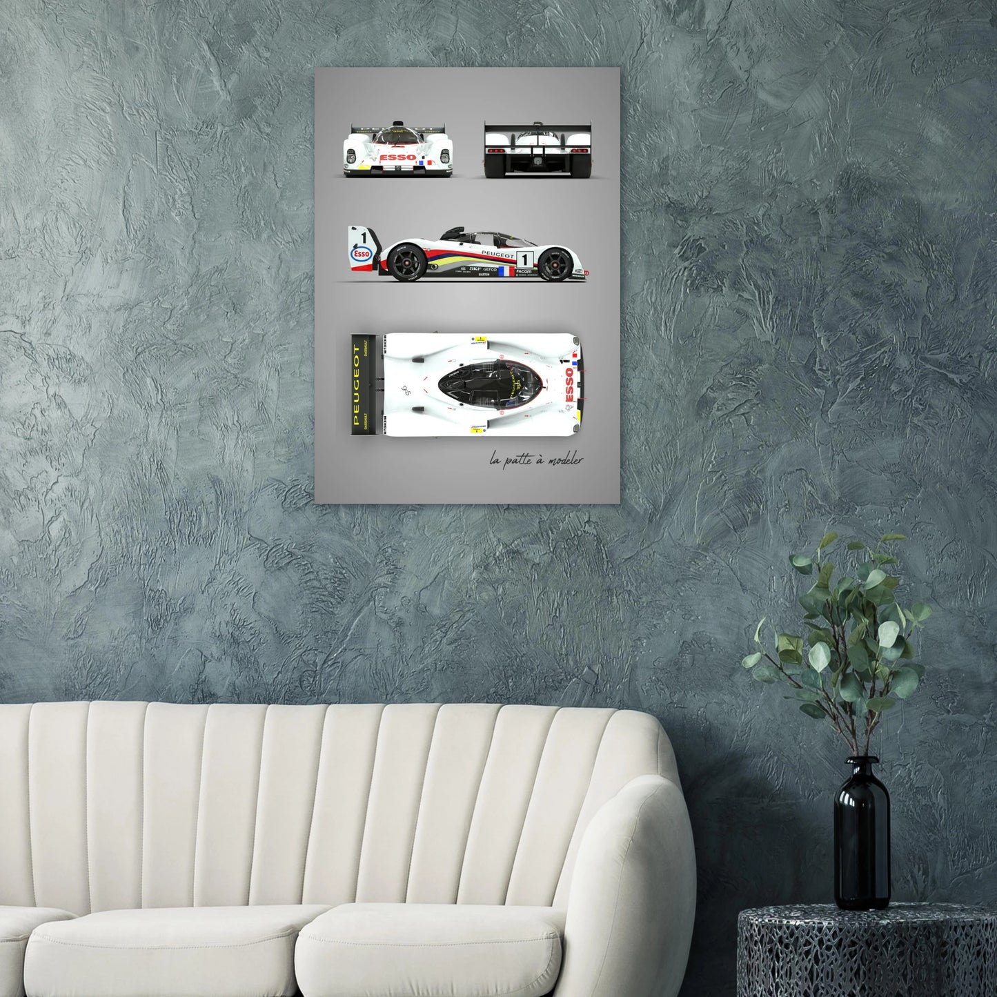 French Racing Car Aluminum Print - Endurance Motorsport Art